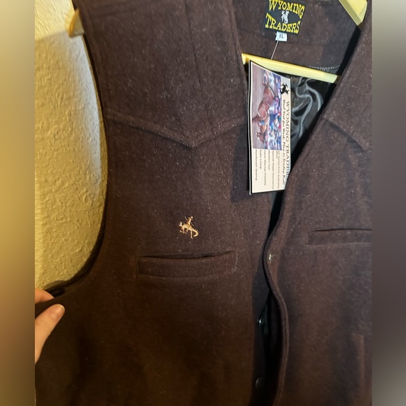 New Wyoming Traders Brown Wool Vest - Picture 5 of 6